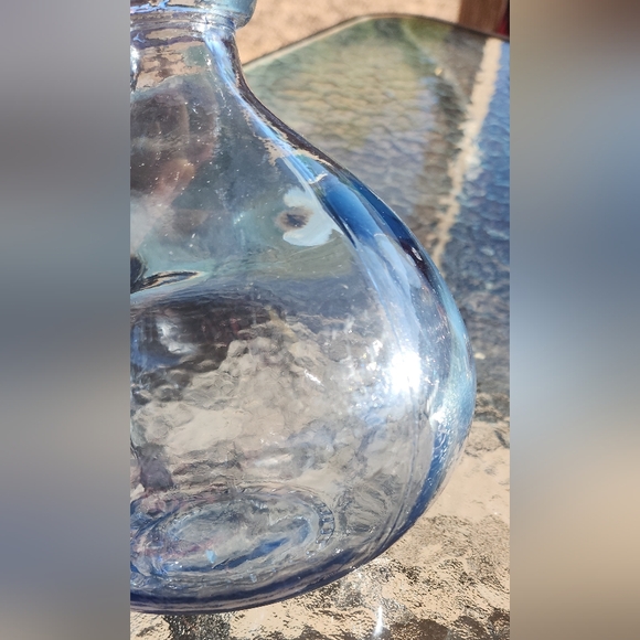 Vintage Spanish 100% Recycled Glass Handmade Vase 7.5" Asymmetrical "READ" - Picture 3 of 13